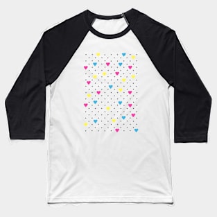 Pin Point Hearts CMYK Baseball T-Shirt